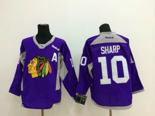 Chicago Blackhawks #10 Patrick Sharp 2014 Training Purple Jersey