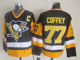 Pittsburgh Penguins #77 Paul Coffey Black Throwback CCM Jersey