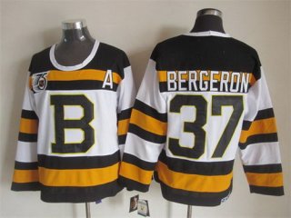 Boston Bruins #37 Patrice Bergeron White 75TH Throwback CCM Jersey