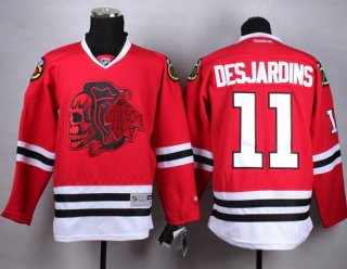 Chicago Blackhawks #11 Andrew Desjardins Red With Red Skulls Jersey