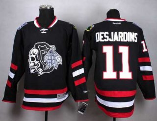 Chicago Blackhawks #11 Andrew Desjardins 2014 Stadium Series Black With Black Skulls Jersey