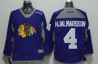 Men's Chicago Blackhawks #4 Niklas Hjalmarsson 2014 Purple Practice Jersey