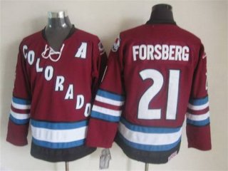 Men's Colorado Avalanche #21 Peter Forsberg 2001-02 Red CCM Vintage Throwback Jersey