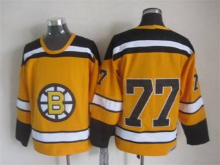 Men's Boston Bruins #77 Ray Bourque 1959-60 Yellow CCM Vintage Throwback Jersey