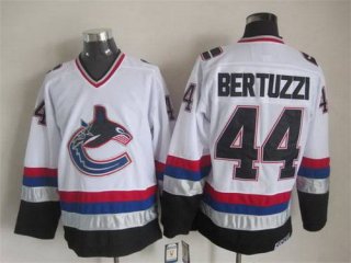 Men's Vancouver Canucks #44 Todd Bertuzzi 1997-98 White CCM Vintage Throwback Jersey