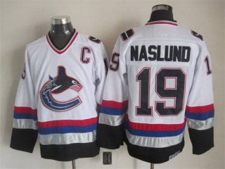 Men's Vancouver Canucks #19 Markus Naslund 1997-98 White CCM Vintage Throwback Jersey