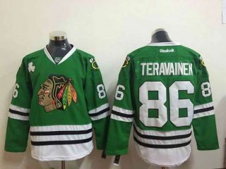 Men's Chicago Blackhawks #86 Teuvo Teravainen Green Jersey