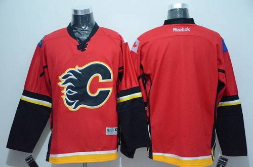 Men's Calgary Flames Blank Red Jersey