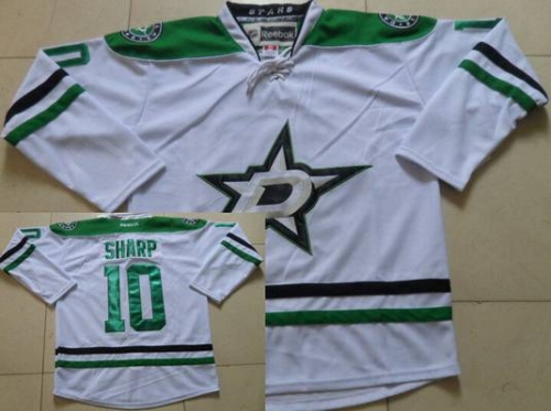 Men's Dallas Stars #10 Patrick Sharp Away White NHL Reebok Jersey