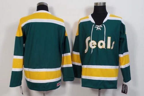 Men's California Golden Seals Blank 1970-71 Green CCM Vintage Throwback Jersey