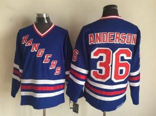 Men's New York Rangers #36 Glenn Anderson 1990-91 Light Blue CCM Vintage Throwback Jersey