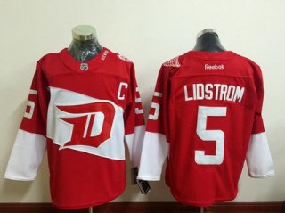 Men's Detroit Red Wings #5 Nicklas Lidstrom Reebok Red 2016 Stadium Series Team Premier Jersey