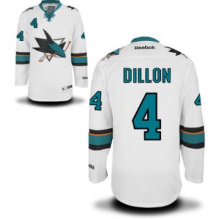 Men's San Jose Sharks #4 Brenden Dillon White Away Jersey