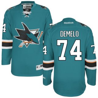 Men's San Jose Sharks #74 Dylan DeMelo Teal Green Home Jersey