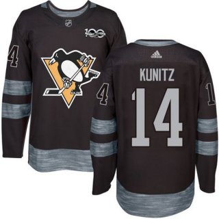 Men's Pittsburgh Penguins #14 Chris Kunitz Black 100th Anniversary Stitched NHL 2017 adidas Hockey Jersey