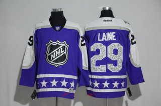 Men's Central Division Winnipeg Jets #29 Patrik Laine Reebok Purple 2017 NHL All-Star Stitched Ice Hockey Jersey