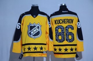 Men's Atlantic Division Tampa Bay Lightning #86 Nikita Kucherov Reebok Yellow 2017 NHL All-Star Stitched Ice Hockey Jersey