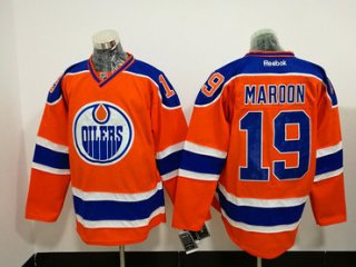 Men's Reebok Edmonton Oilers #19 Patrick Maroon Premier Orange Third NHL Jersey