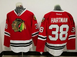 Men's Chicago Blackhawks #38 Ryan Hartman Red Stitched NHL Reebok Hockey Jersey