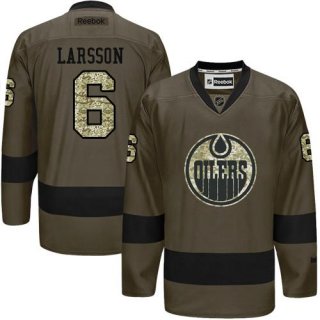 Adidas Edmonton Oilers #6 Adam Larsson Green Salute to Service Stitched NHL Jersey