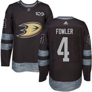 Adidas Ducks #4 Cam Fowler Black 1917-2017 100th Anniversary Stitched NHL Jersey