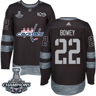 Adidas Washington Capitals #22 Madison Bowey Black 1917-2017 100th Anniversary Stanley Cup Final Champions Stitched NHL Jersey