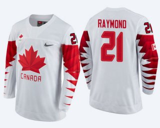 Men Canada Team #21 Mason Raymond White 2018 Winter Olympics Jersey