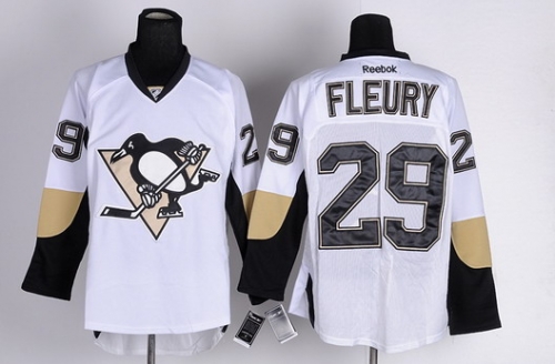 Pittsburgh Penguins #29 Marc-Andre Fleury White Jersey