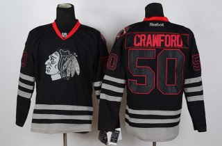 Chicago Blackhawks #50 Corey Crawford Black Ice Jersey