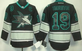 San Jose Sharks #19 Joe Thornton Black Ice Jersey