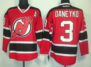 New Jersey Devils #3 Ken Daneyko Red With Black Jersey