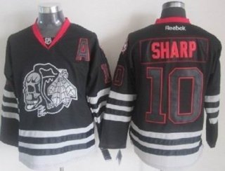 Chicago Blackhawks #10 Patrick Sharp Black Ice Skulls Jersey