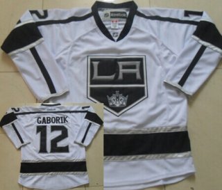 Los Angeles Kings #12 Marian Gaborik White Jersey