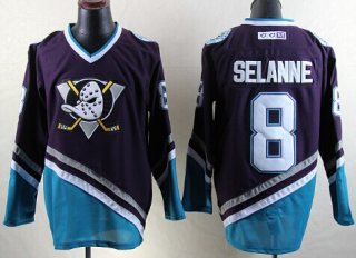 Anaheim Ducks #8 Teemu Selanne Purple Throwback CCM Jersey