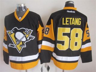 Pittsburgh Penguins #58 Kris Letang Black Third Jersey