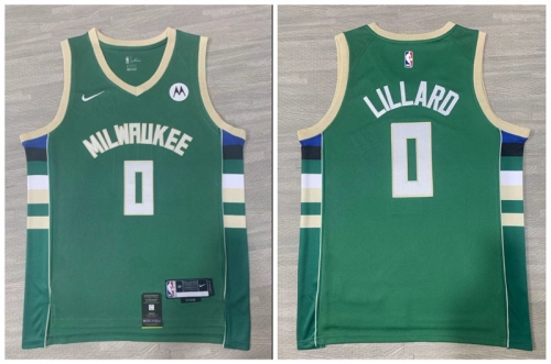 Bucks 0 Damian Lillard Green Nike Swingman Jersey