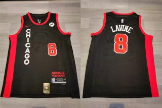 Bulls 8 Zach LaVine Black Nike 2023-24 City Edition Swingman Jersey