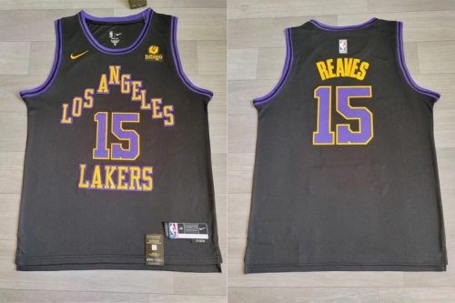 Lakers 15 Austin Reaves Black Nike 2023-24 City Edition Swingman Jersey