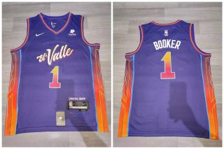 Suns 1 Devin Booker Purple Nike 2023-24 City Edition Swingman Jersey