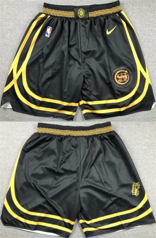 Men's Golden State Warriors Black City Edition Shorts(Run Small)