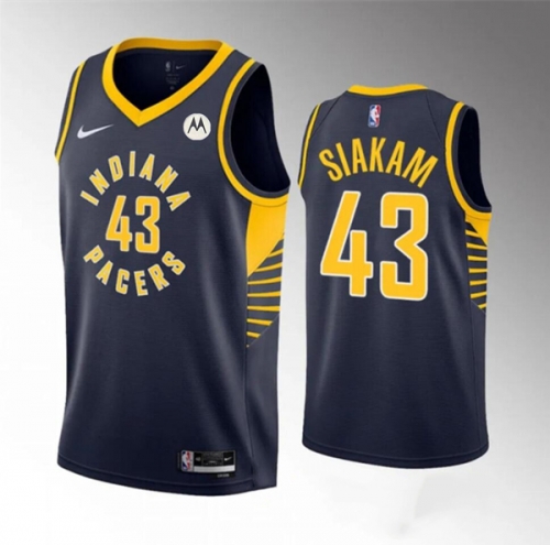 Men's Indiana Pacers #43 Pascal Siakam Navy Icon Edition Stitched Basketball Jersey