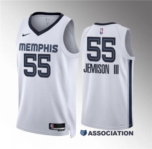 Men's Memphis Grizzlies #55 Trey Jemison Iii White Association Edition Stitched Jersey