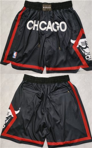 Men's Chicago Bulls Black City Edition Shorts (Run Small)