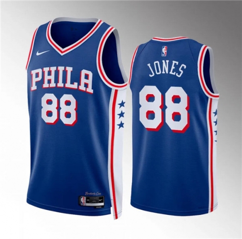 Men's Philadelphia 76ers #88 Kai Jones Royal Icon Edition Stitched Jersey