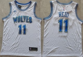 Men's Minnesota Timberwolves #11 Naz Reid White Stitched Jersey