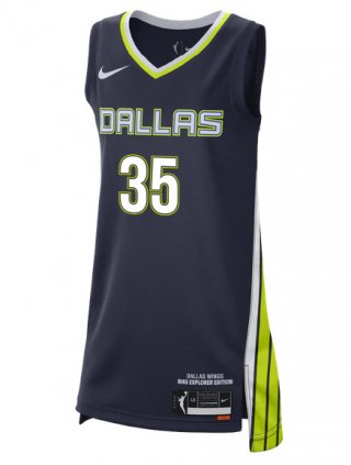 Women Dallas Wings #35 Collier Navy Stitched WNBA Jersey