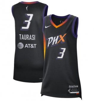 Women's Phoenix Mercury #3 Diana Taurasi Black 2024 Rebel Edition Stitched Jersey