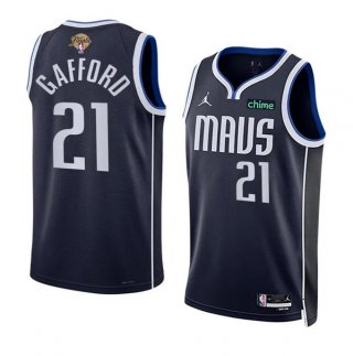 Men's Dallas Mavericks #21 Daniel Gafford Navy 2024 Finals Statement Edition Stitched Basketball Jersey