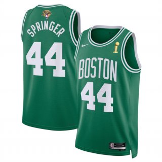 Men's Boston Celtics #44 Jaden Springer Kelly Green 2024 Finals Champions Icon Edition Stitched Basketball Jersey