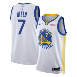 Men's Golden State Warriors #7 Buddy Hield White Association Edition Swingman Stitched Basketball Jersey